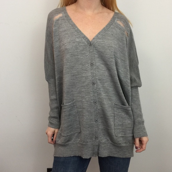 SUNCOO Sweaters - Suncoo Grey Long Sleeve Cardigan Sweater Size TU/L